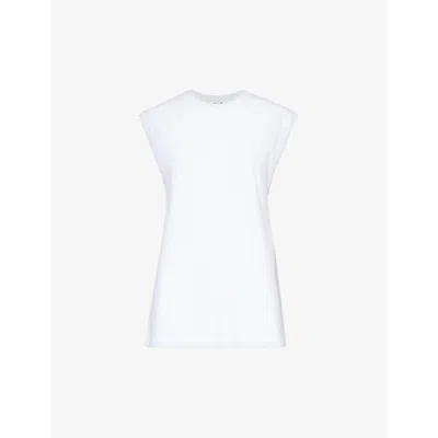 Agolde Womens White Raya Muscle Cotton-jersey T-shirt
