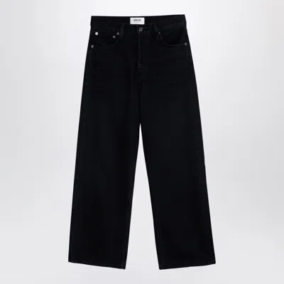 Agolde Women's Wide Black Jeans In Organic Denim