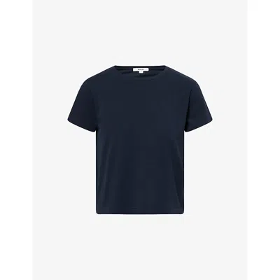 Agolde Womens Storm (dk Navy) Adine Short-sleeves Cotton-jersey T-shirt Xs In Blue