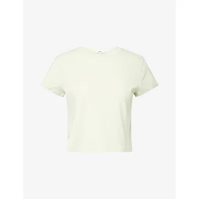 Agolde Womens Mint Cream Adine Shrunken Cotton T-shirt In White