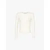 Agolde Womens Oatmilk Alma Shrunken Crewneck Jersey Top In Oatmilk
