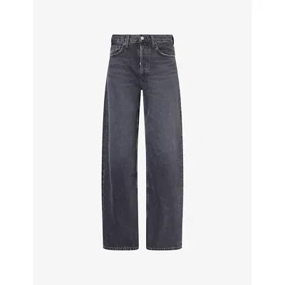 Agolde Low Slung Baggy Jeans In Black