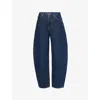Agolde High Waist Denim Trousers In Pendulum (medium Indigo)