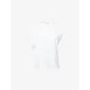 Agolde Beth Draped Organic-cotton Jersey T-shirt In White