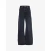 Agolde Dame High Rise Wide Leg Jeans No Cuff In Hitch (blk)