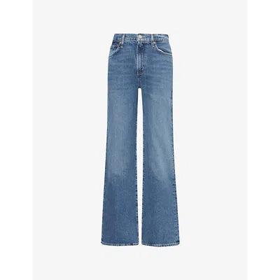 Agolde Womens  Harper Straight-leg Mid-rise Recycled Cotton-blend Jeans In Fix (ind Vint Dk)