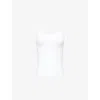 Agolde Womens White Jordan Scoop-neck Ribbed Woven Tank-top Xs In Animal Print