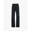 Agolde Kelly High-rise Distressed Straight Jeans In Fuse (chewed Up Blk)