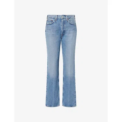 Agolde Womens Brink Lana Straight-leg Denim Jeans In Blue