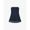 Agolde Womens  Lara Corset Denim Top In Blue