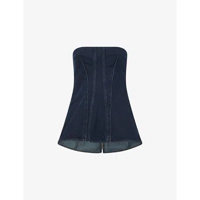 Agolde Womens  Lara Corset Denim Top