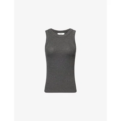 Agolde Womens Charcoal Heather Leigh Stretch-rib Jersey Tank Top Xs In Gray