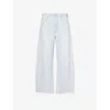 Agolde Womens Flourish (pale Vint Ind) Low Curve Fray-hem Denim Jeans