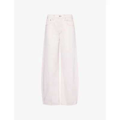 Agolde Womens Cosmos (pink Crystaline) Low Curve Garment-dyed Denim Jeans