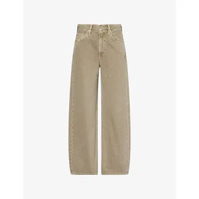 Agolde Womens Cholla (cactus Green) Low Curve Garment-dyed Wash Denim Jeans