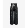 Agolde Ren Straight Leather Pant Detox In Black In Detox (black)