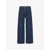 Agolde Ren Rigid High-rise Wide-leg Jeans In Polished (dk Rinse Ind)