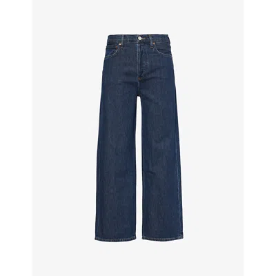 AGOLDE WOMENS POLISHED (DK RINSE IND) REN WIDE-LEG RELAXED-FIT DENIM JEANS
