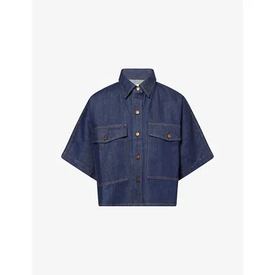Agolde Womens Pure (rinse Ind) Taron Relaxed-fit Denim Shirt Xs