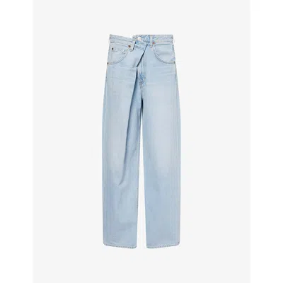 Agolde Womens Spark (lt Ind Vint) Vana Fold Wide-leg Denim Jeans