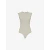 Agolde Womens  Aura Sleeveless Jersey Bodysuit In Aluminum (m Grey)