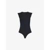 Agolde Womens Black Aura Sleeveless Jersey Bodysuit