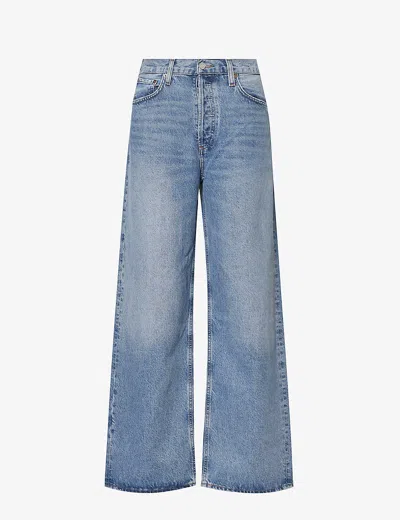 Agolde Dame Wide Leg Jeans In Blue