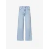 Agolde Light Blue Wide Denim Jeans In Beam (pale Vint Ind)