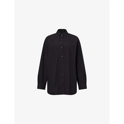 Agolde Womens Black  X Maria Mcmanus A-line Cotton-poplin Shirt
