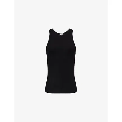 Agolde Womens Black Finch Double-layered Jersey Tank Top