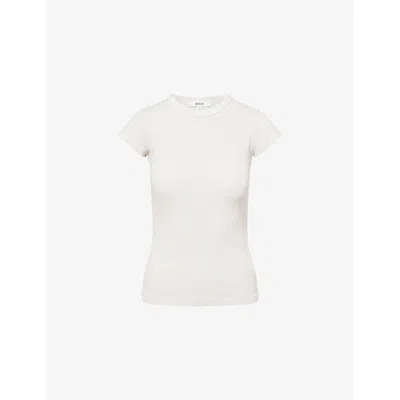 Agolde Womens Bone (lt Greyish White) Edison Slim-fit Organic Cotton-blend T-shirt