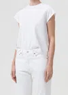 Agolde Womens Cap Sleeve T Shirt In White
