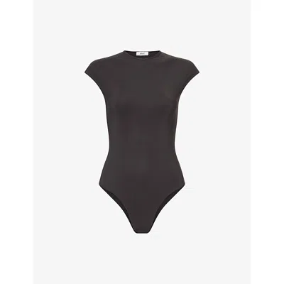 Agolde Agata Sleeveless Bodysuit In Brown