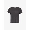 Agolde Britt Cotton Jersey T-shirt In Chrcoal Heather (grey)