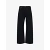Agolde Womens Crushed Low Slung Baggy Denim Jeans