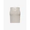 Agolde Womens Drab Shrunken Ribbed Stretch-knit Top In Drab