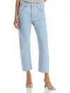 AGOLDE WOMENS HIGH RISE LIGHT WASH CROPPED JEANS