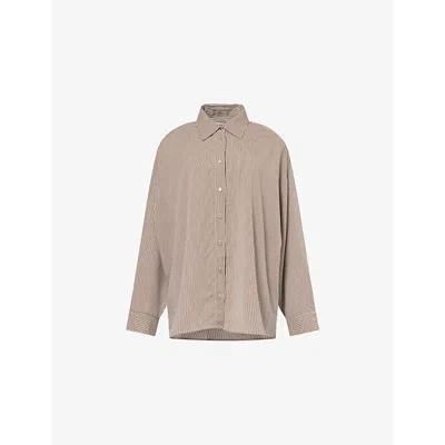 Agolde Womens Jakarta Stripe Roux Relaxed-fit Woven Shirt