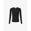 Agolde Womens  Pierce Cut-out Rib-knit T-shirt In Black