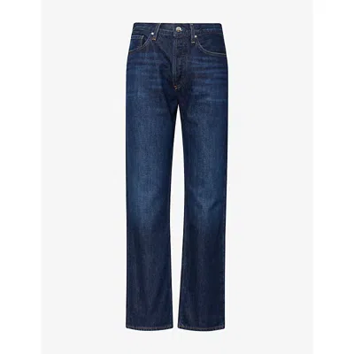 Agolde Lana Mid-rise Straight-leg Jeans In Blue