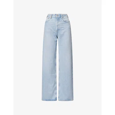 Agolde Kelly High-rise Straight-leg Denim Trousers In Blue