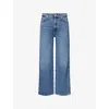 Agolde Womens Intuition Emmi Wide-leg Belted Denim Jeans In Moor (med Marble Ind)