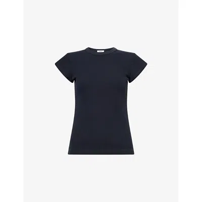 Agolde Womens Nocturne (dk Blk Navy) Edison Short-sleeve Cotton-blend T-shirt