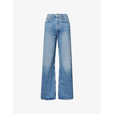 Agolde Womens Outbreak (md  Ind Vintage Loose Straight-leg Denim Jeans In Blue