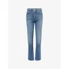 Agolde Womens Overcast 90's Pinch Waist High-rise Stretch-denim Jeans In Blue