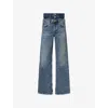 Agolde Elson Layered Straight-leg Jeans In Gray