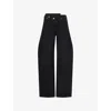 Agolde Arc Criss Cross Asymmetric Straight-leg Jeans In Black