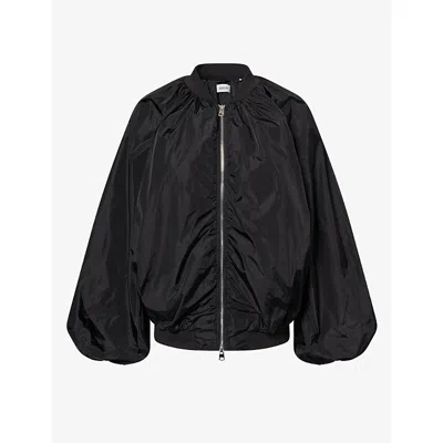 Agolde Womens Raffi Balloon-sleeve Nylon Bomber Jacket Black
