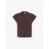 Agolde Womens  Bryce Cap-sleeve Cotton T-shirt In Brown