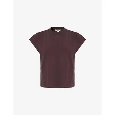Agolde Womens  Bryce Cap-sleeve Cotton T-shirt In Brown